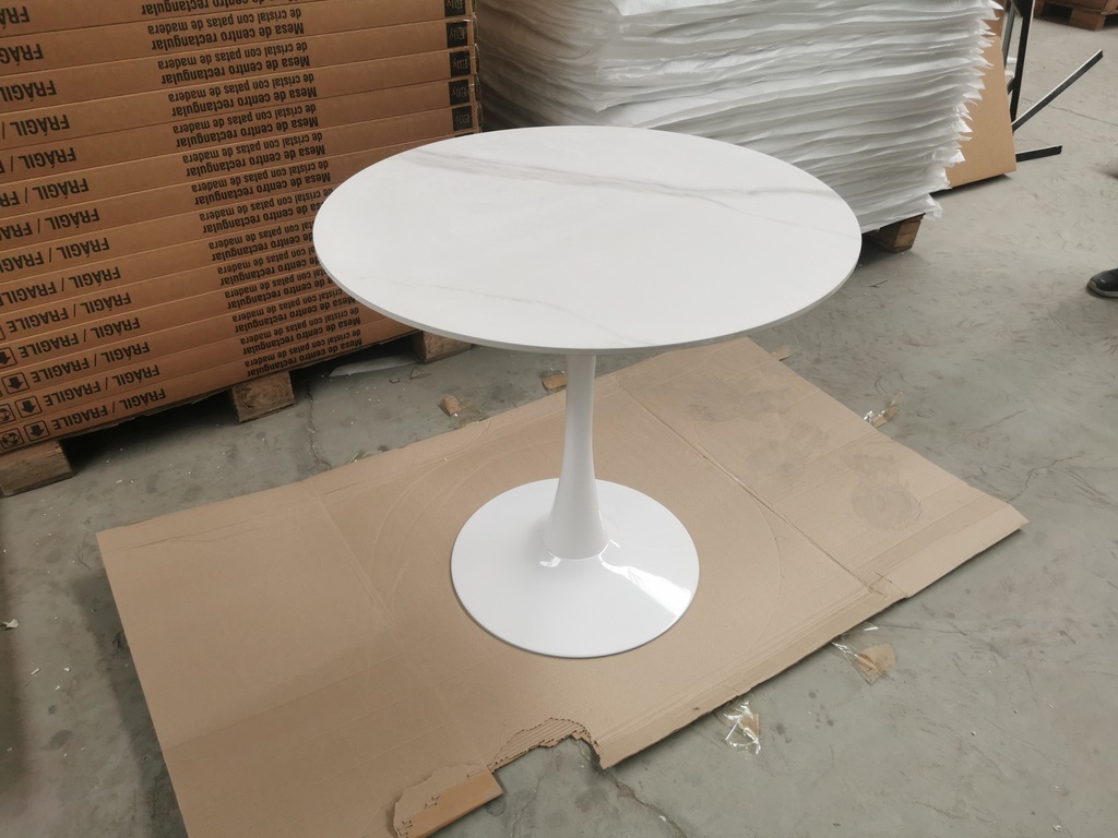MESA COMEDOR BIRCH MÁRMOL BLANCO(DIA80x75ALTURA)
