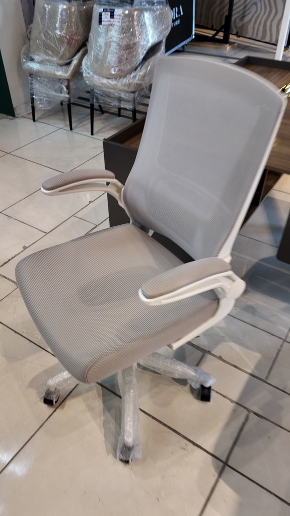 SILLA DE OFICINA 819B-WG MARCO BLANCO MALLA GRIS(60×50×59CM)