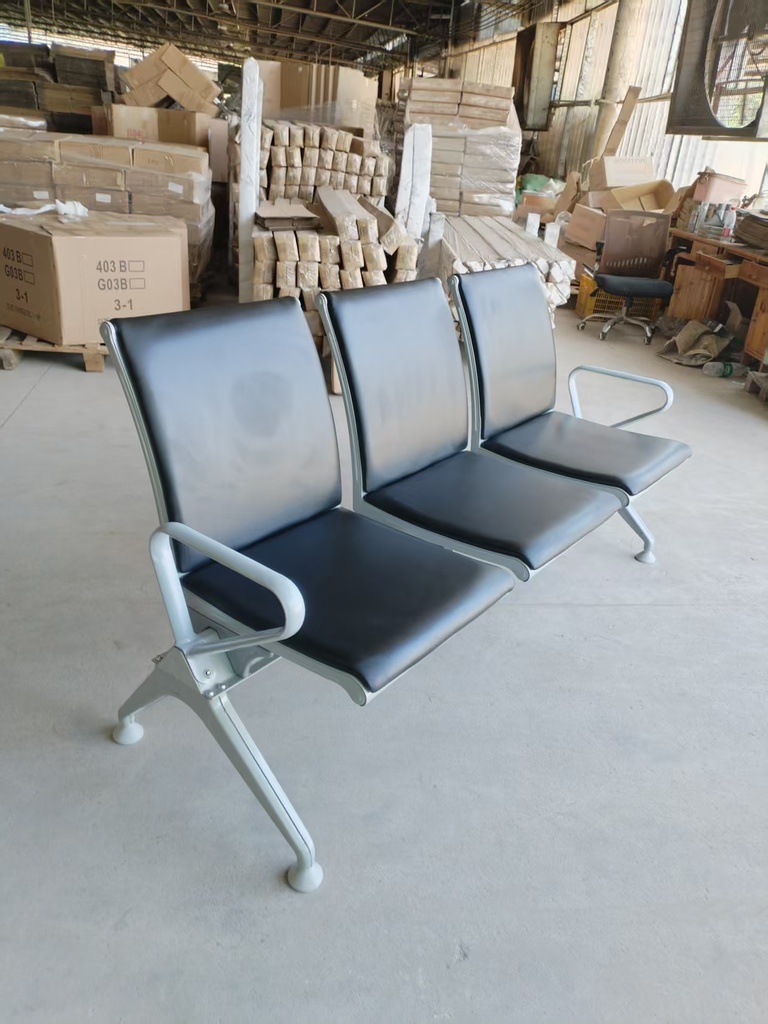 BANCA DE ESPERA FULL COJIN TRIPLE 3P NEGRO