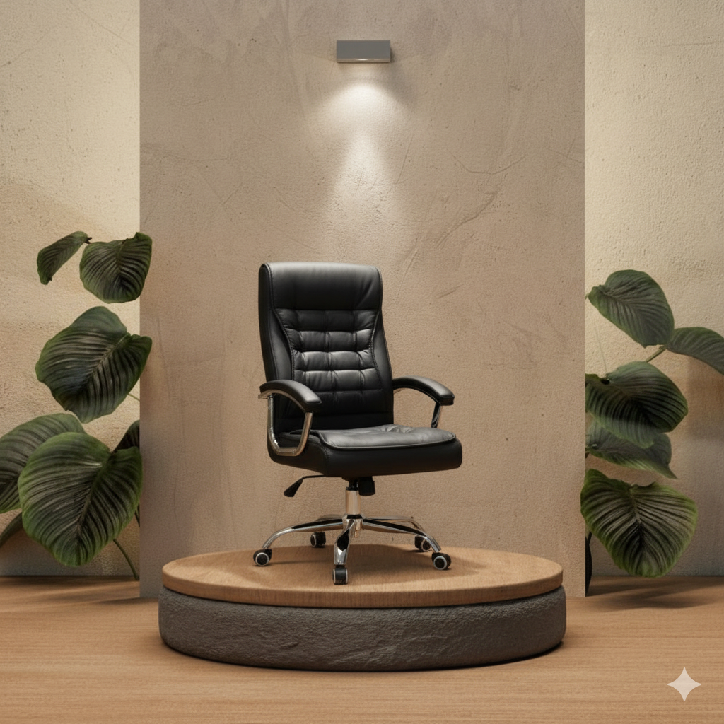 SILLA EJECUTIVO CUERINA JERRY NEGRO(57*52*118CM)