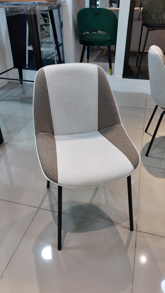 SILLA COMEDOR DEB GRIS CLARO CON CAFÉ1048(49.5x57x80x47CM)