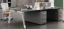 WORKSTATION DE 4/P MODELO MASON DE CRISTAL GRIS(240*120*75CM)