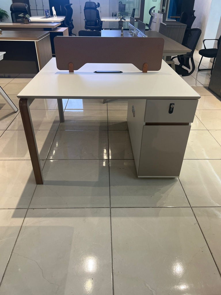 WORKSTATION DE 2/P SORIN #2 CAQUI CON BLANCO(120*120*75CM)