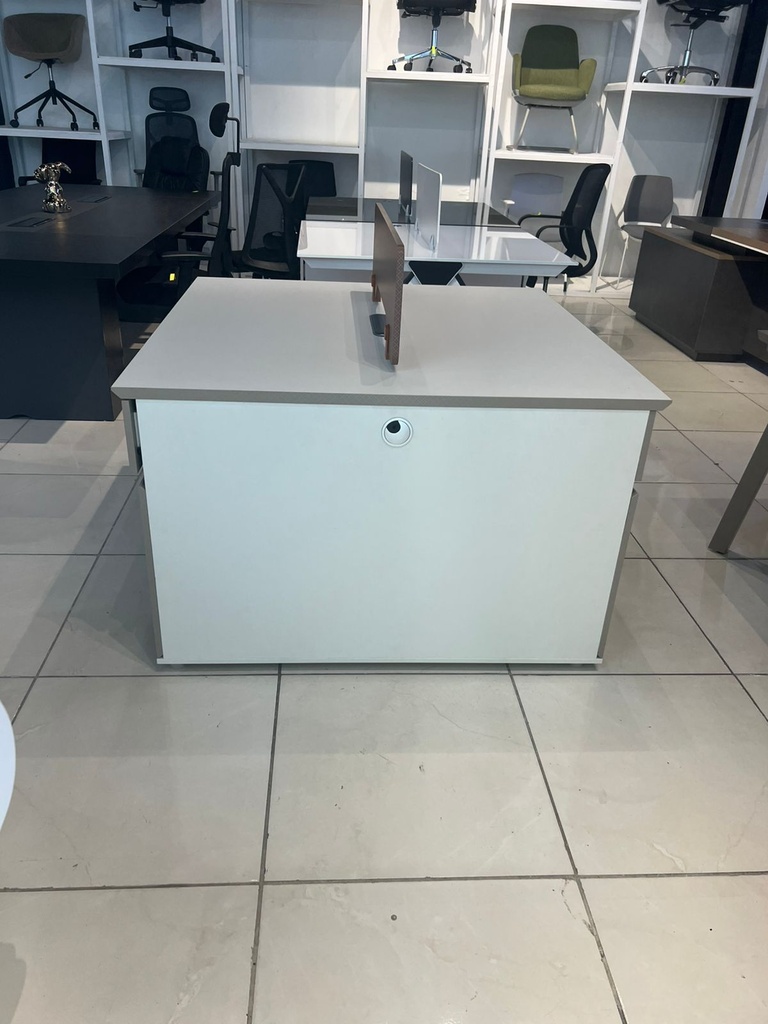 WORKSTATION DE 2/P SORIN #2 CAQUI CON BLANCO(120*120*75CM)