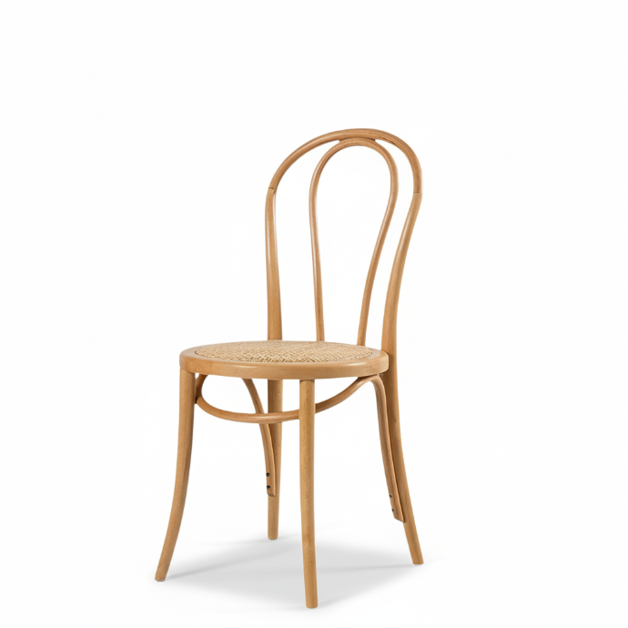 SILLA NIZA DE MADERA, COLOR MIEL ASIENTO RATTAN-WW
