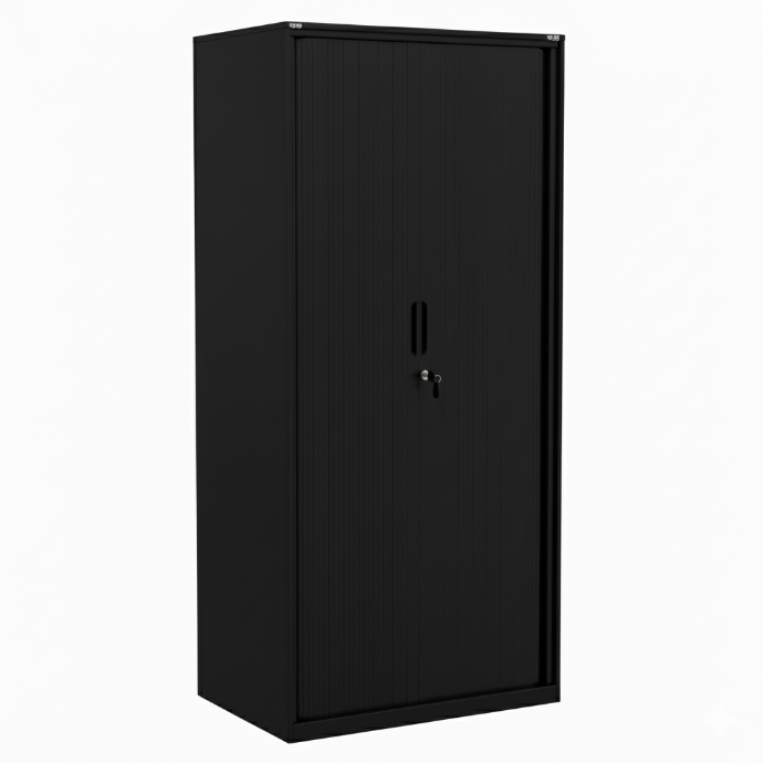 ARMARIO CON PUERTA ENROLLABLE METALICO PARKER NEGRO(185*90*45CM)