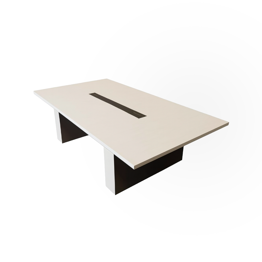 MESA  LINKEDIN #2 BLANCO Y GRIS(280x140x750CM)