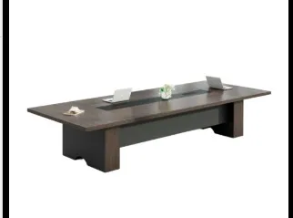 MESA DE CONFERENCIA LINKEDIN #2 CAFÉ CLARO Y GRIS(280x120x750CM)