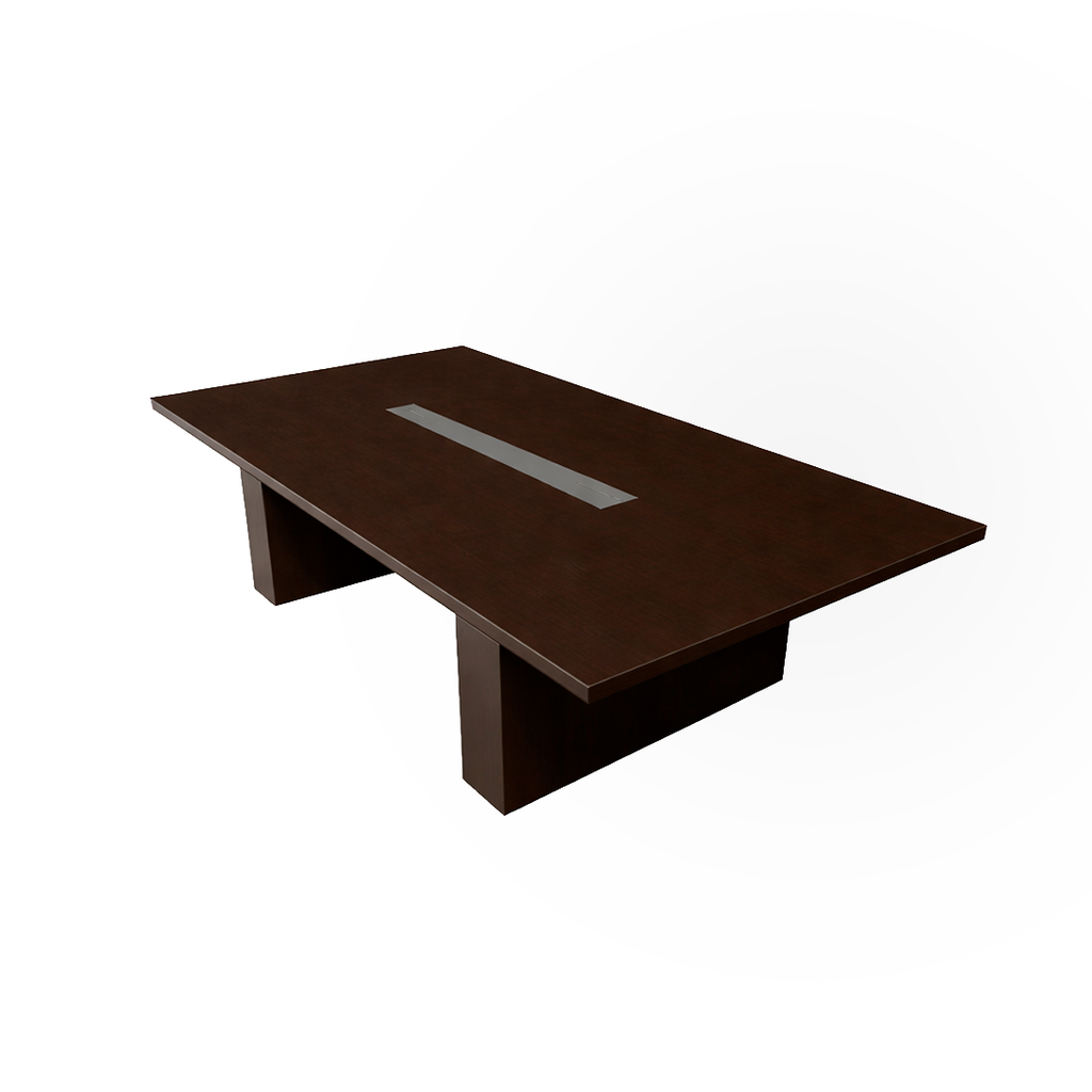 MESA DE CONFERENCIA LINKEDIN #2 CAFÉ Y GRIS(280x120x750CM)