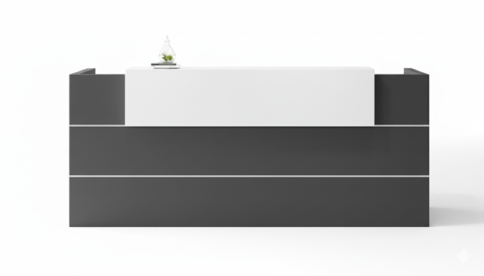 RECEPCION COLOR BLANCO Y GRIS(240*70*110CM)