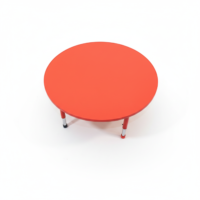 MESA KINDER PLASTICA REDONDA DE 40´´ ALTURA AJUSTABLE MAXIMO 30" COLOR ROJO