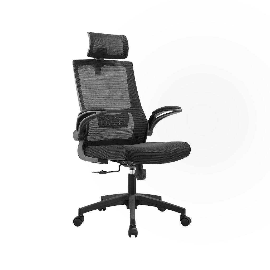 SILLA DE OFICINA 819A CON CABECERA NEGRO(60×50×59CM)