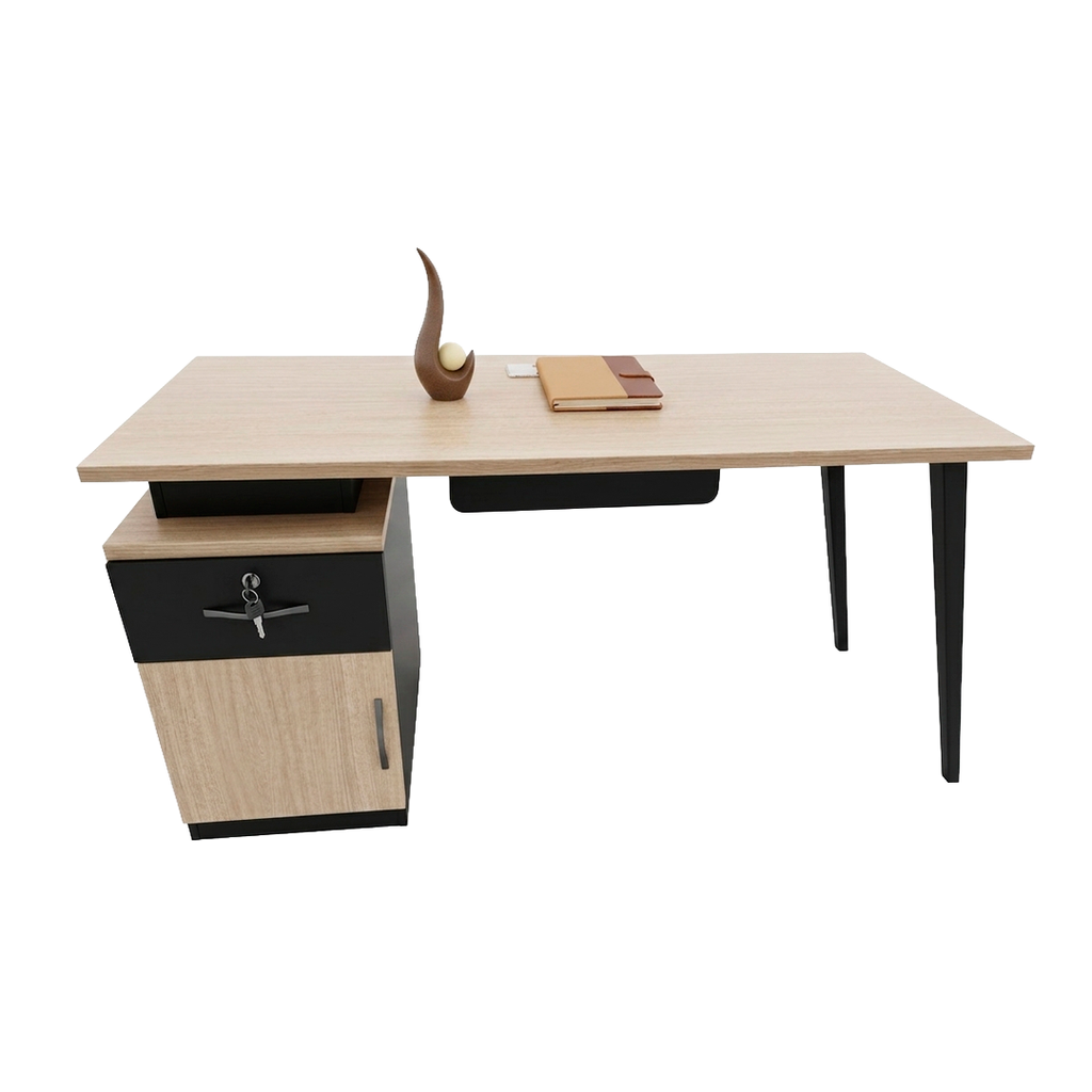 ESCRITORIO NORRIS COLO RROBLE CLARO Y GRIS(140*60*75CM)