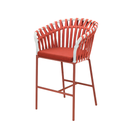 SILLA BAR TROY COJIN ROJO CON RATTAN ROJO(68*58*105CM)