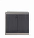 CREDEZA DE 2 PUERTAS ALSEN GRIS OSCURO Y CAQUI(80*40*80CM)