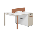 WORKSTATION DE 2/P SORIN #2 CAQUI CON BLANCO(120*120*75CM)