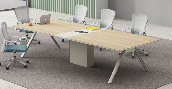 MESA DE CONFERENCIAS VORTEX BLANCO Y GRIS(320*120*75CM)