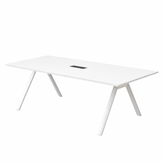 MESA DE CONFERENCIAS VORTEX BLANCO Y GRIS(320*120*75CM)