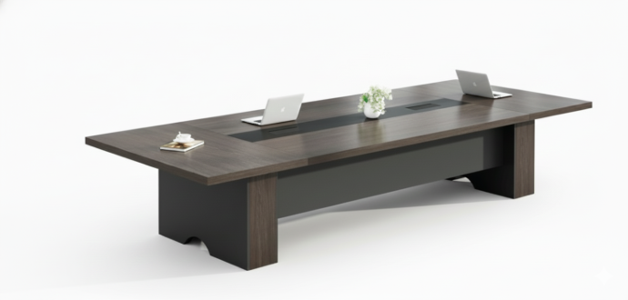 MESA LINKEDIN #3 CAFÉ Y GRIS(280x140x750CM)