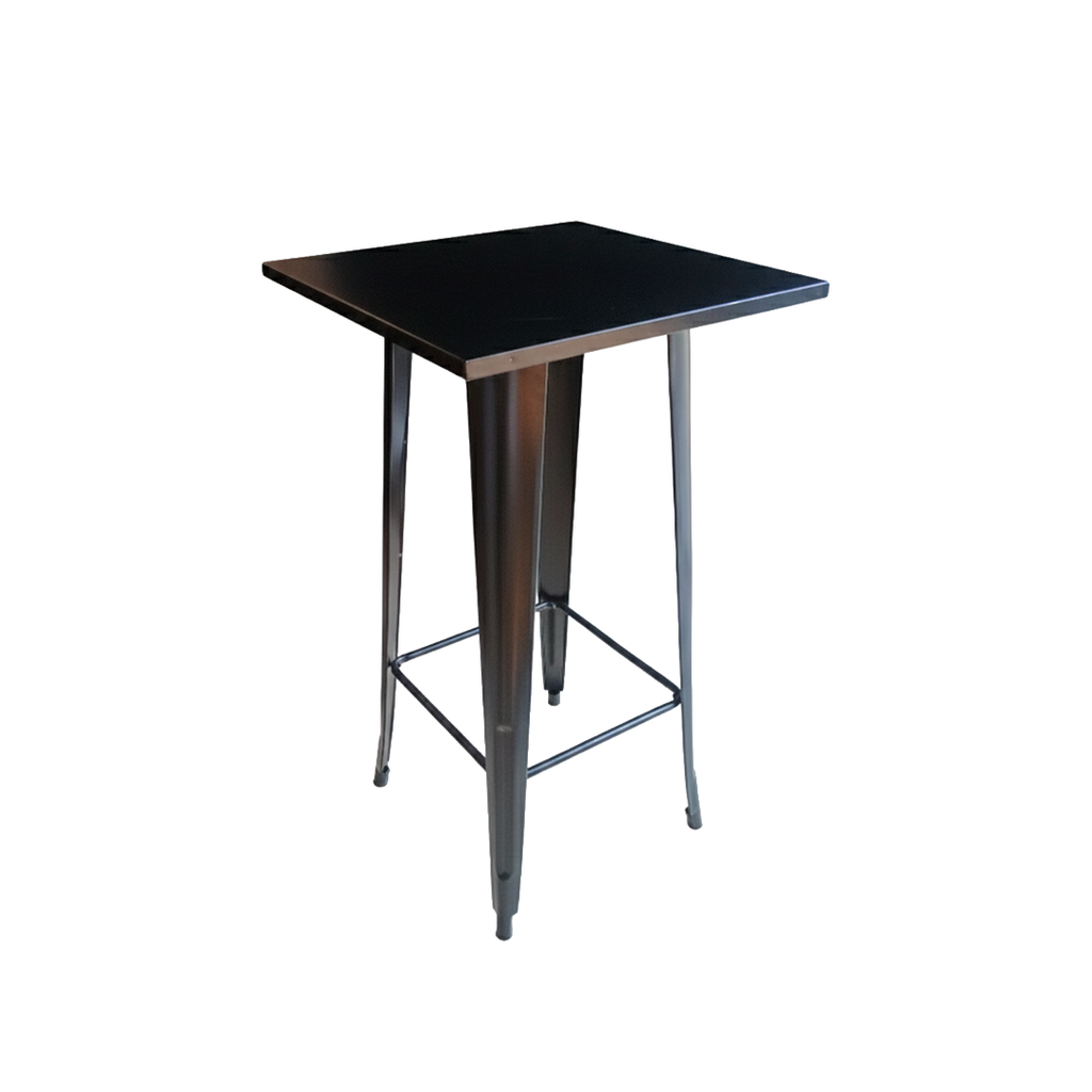 MESA MILAN 30X30 BAR, TOP Y BASE METALICA COLOR NEGRO