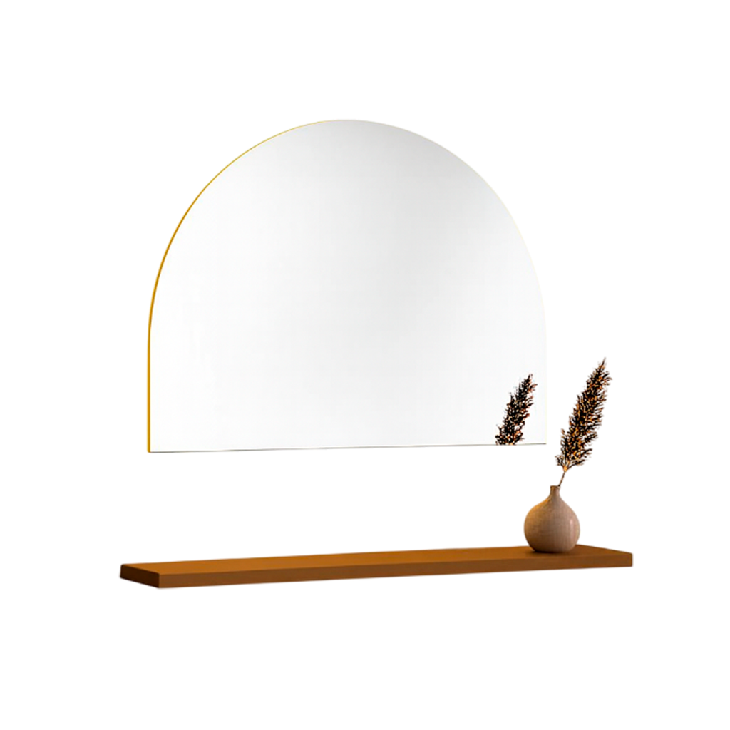 ESPEJO MEDIA LUNA LED DORADA 90x180CM