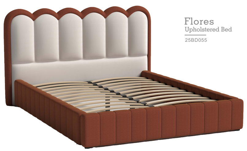 CAMA RACHELL KING ROJO CON BLANCO (193CM*203CM)