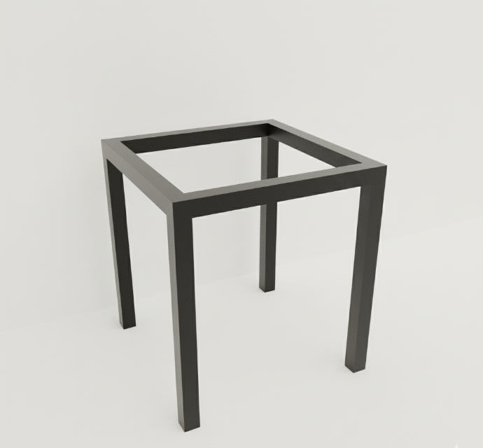 BASE METALICA DE 4 PATAS COLOR NEGRO PARA MESA DE 30¨ CUADRADA