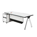 ESCRITORIO EJECUTIVO PETER DE CRISTAL BLANCO CON GRIS(160*80*75CM)