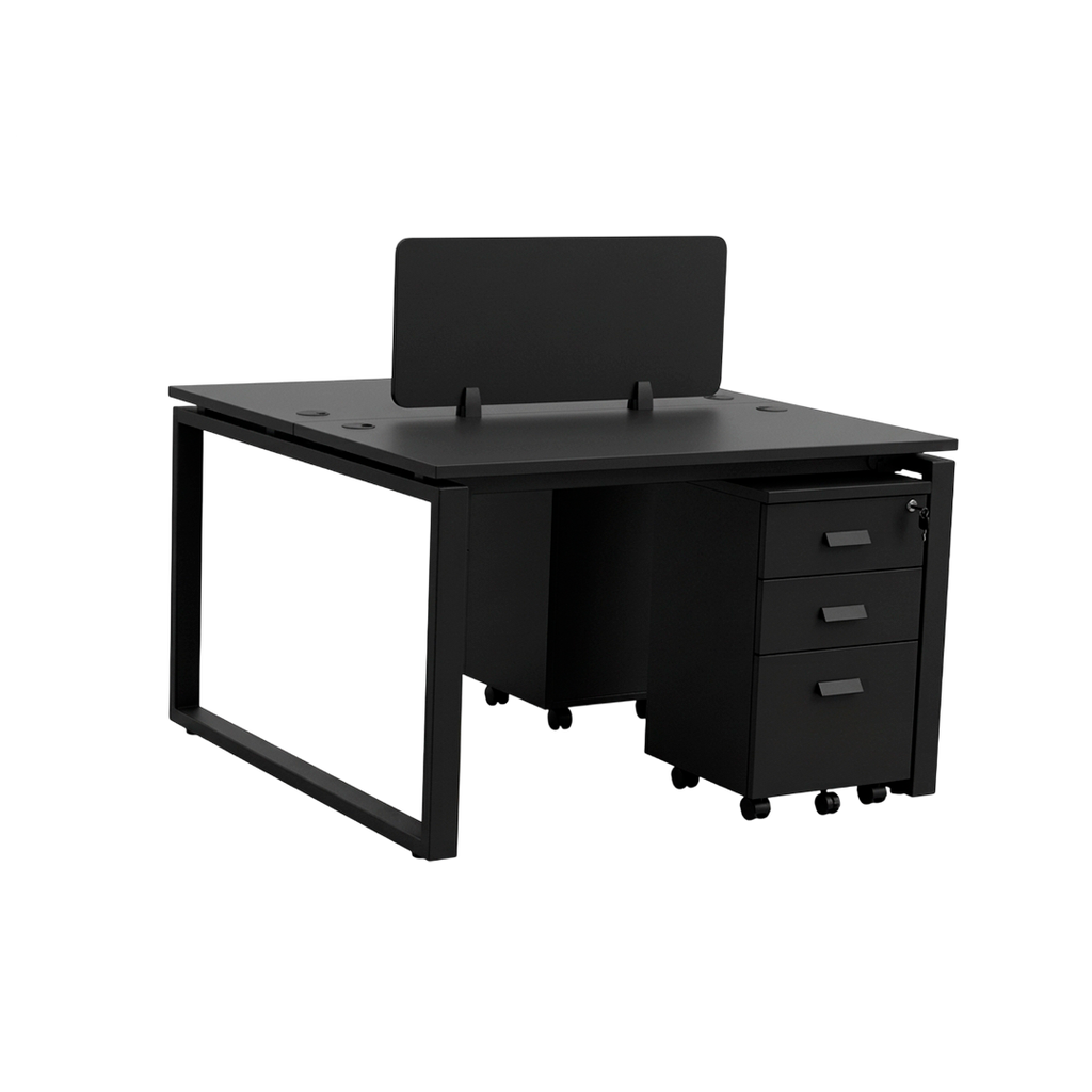 WORKSTATION DE 2/P MODELO WARNOCK -ZYZ-001 NEGRO(1.20x1.20x0.75cm)