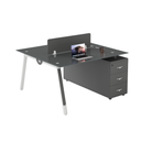 WORKSTATION DE 2/P MODELO MASON DE CRISTAL GRIS(120*120*75CM)