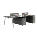 WORKSTATION DE 4/P MODELO MASON DE CRISTAL GRIS(240*120*75CM)
