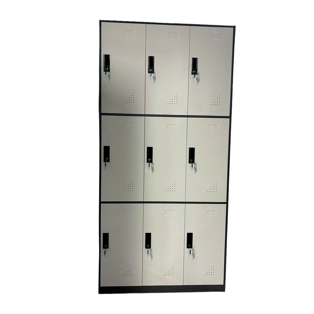 LOCKER DE 9 ESPACIOS BLANCO Y GRIS(180*90*40CM)