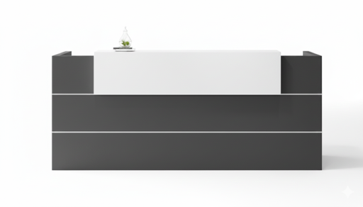 [ODFC28] RECEPCION COLOR GRIS OSCURO Y MADERA (240*70*110CM)