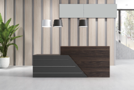 [ODFC29] RECEPCION COLOR GRIS OSCURO Y NOGAL OSCURO(240*70*110CM)