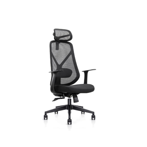 [624301] SILLA DE OFICINA EJECUTIVA NOLAN 6243A CON CABECERA (RESPALDO NEGRO, ASIENTO NEGRO)-++