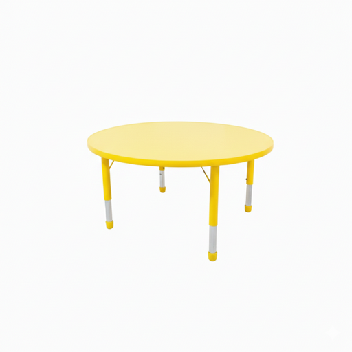 [902014-A] MESA KINDER PLASTICA REDONDA DE 40´´ ALTURA AJUSTABLE MAXIMO 30" COLOR AMARILLA