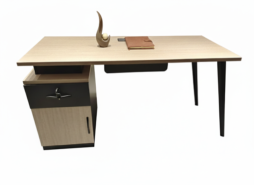 [251475] ESCRITORIO NORRIS COLO RROBLE CLARO Y GRIS(140*60*75CM)