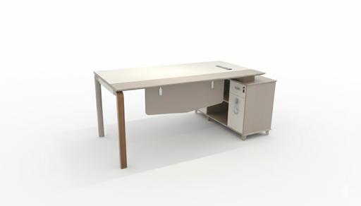 [NIS-001] ESCRITORIO EJECUTIVO SORIN CAQUI CON BLANCO (160*160*75CM)