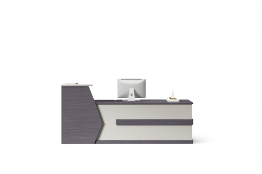 [NIS-010] RECEPCION ALSEN COLOR GRIS OSCURO CON CAQUI(240*60*110CM)