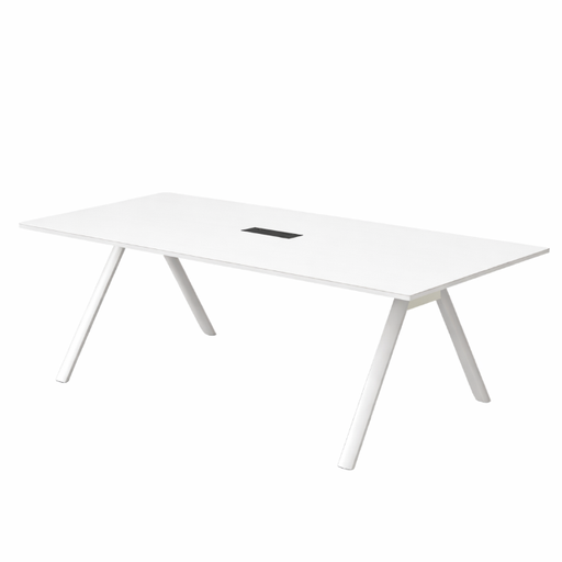[NIS-011] MESA DE CONFERENCIAS VORTEX  BLANCO Y GRIS(240*120*75CM)