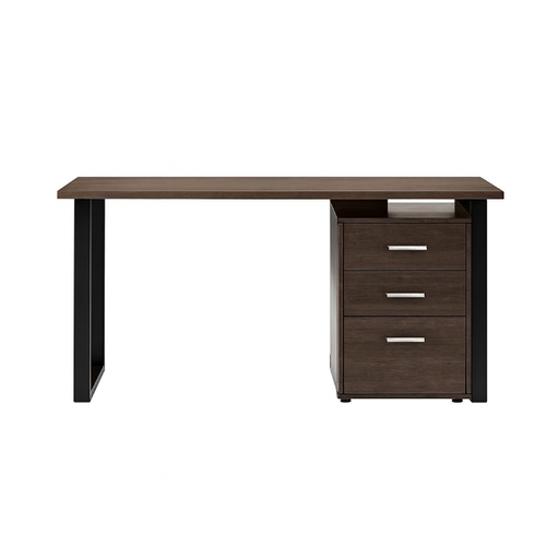 [EI2448-0825] ESCRITORIO INDIVIDUAL 24X48 + GAVETERO APARTE COLOR CAFE(Melamina+estructura)