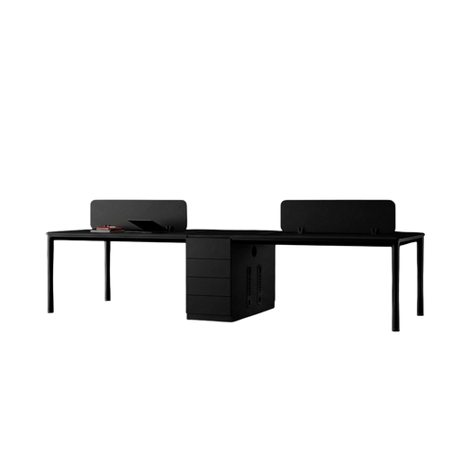 [230832-N] WORKSTATION DE 4/P MODELO LARSON NEGRO(WS23083) (2.40x1.20x0.75M))