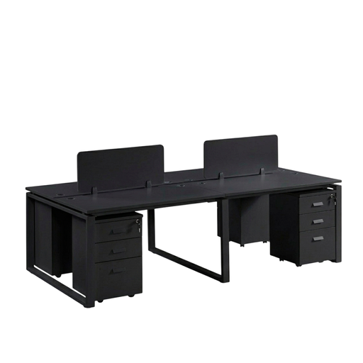[10136-N] WORKSTATION DE 4/P MODELO WARNOCK -ZYZ-001 NEGRO(96*48*30) (WS257Q)