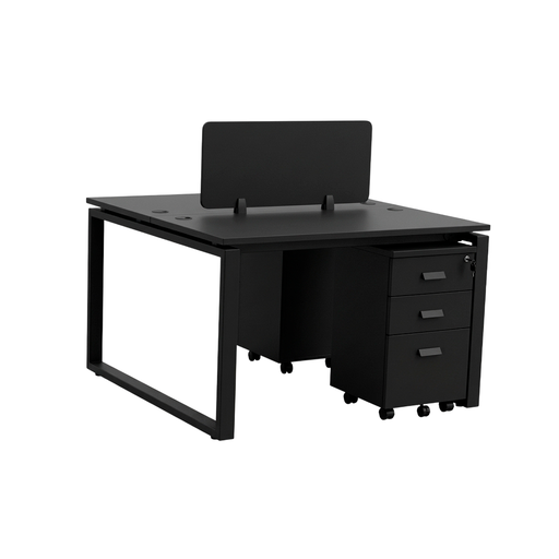 [484830-N] WORKSTATION DE 2/P MODELO WARNOCK -ZYZ-001 NEGRO(1.20x1.20x0.75cm)